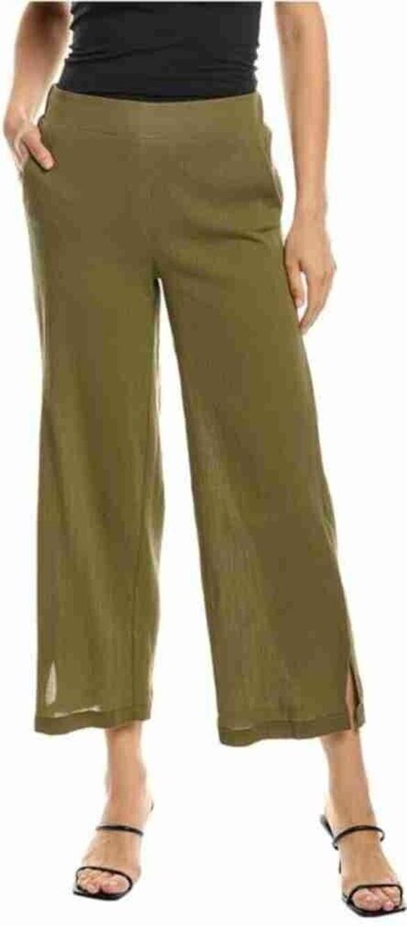 NYDJ Olive Green Cropped Wide-Leg Pants Womens Size 4 b55